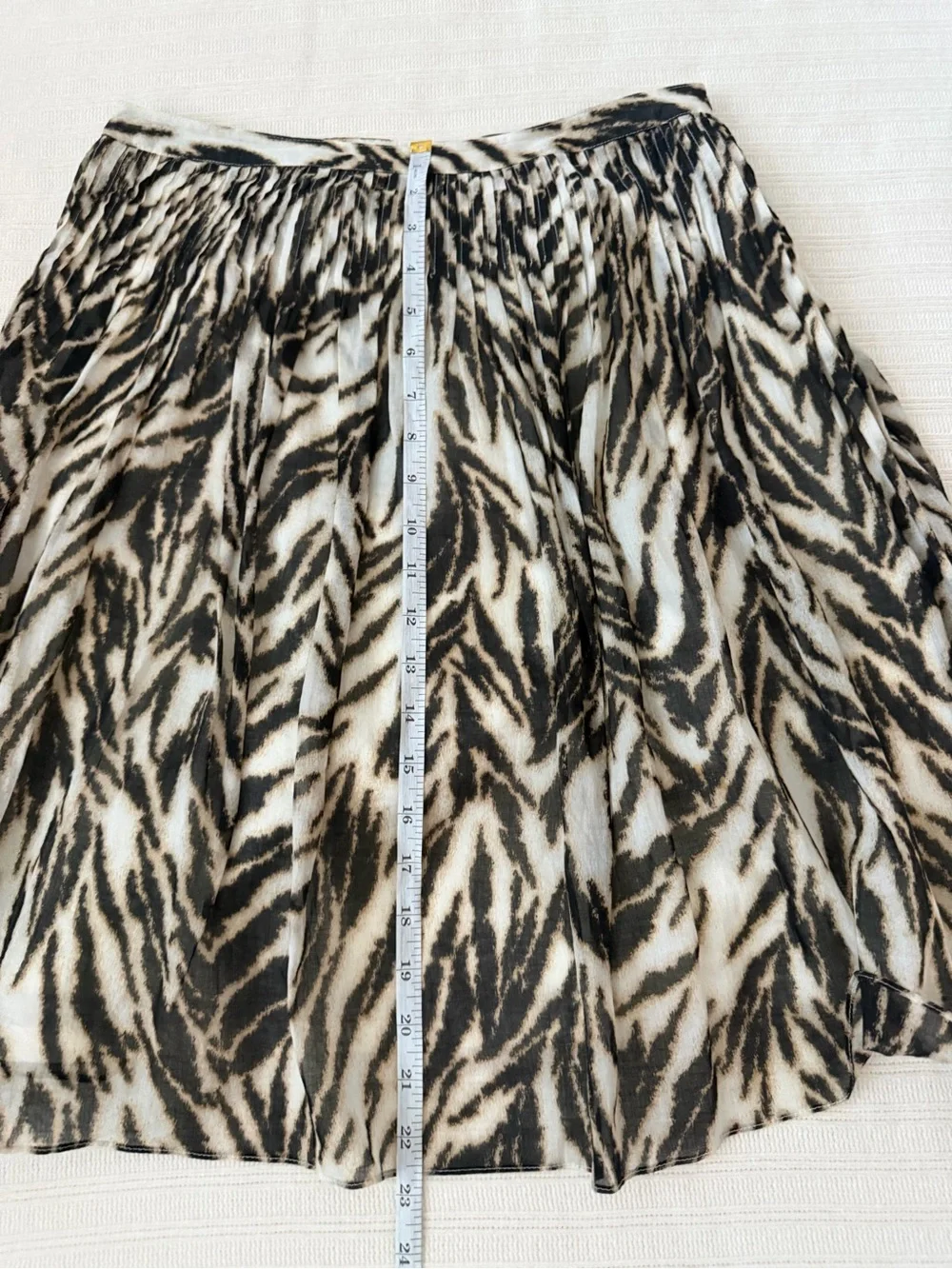 Talbots Zebra-Pattern Circle Skirt in Black and Cream NWT
